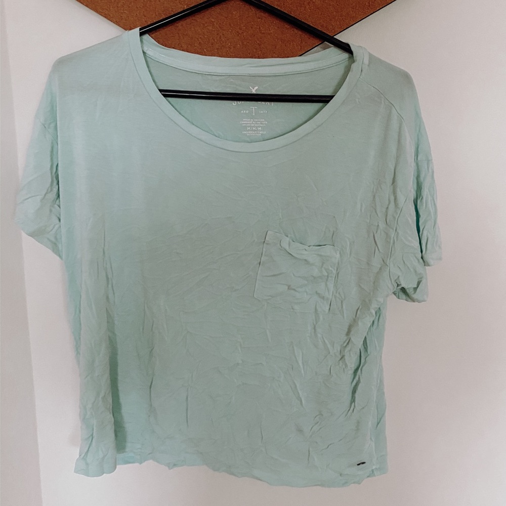 Slouchy American eagle soft and sexy tee light blu